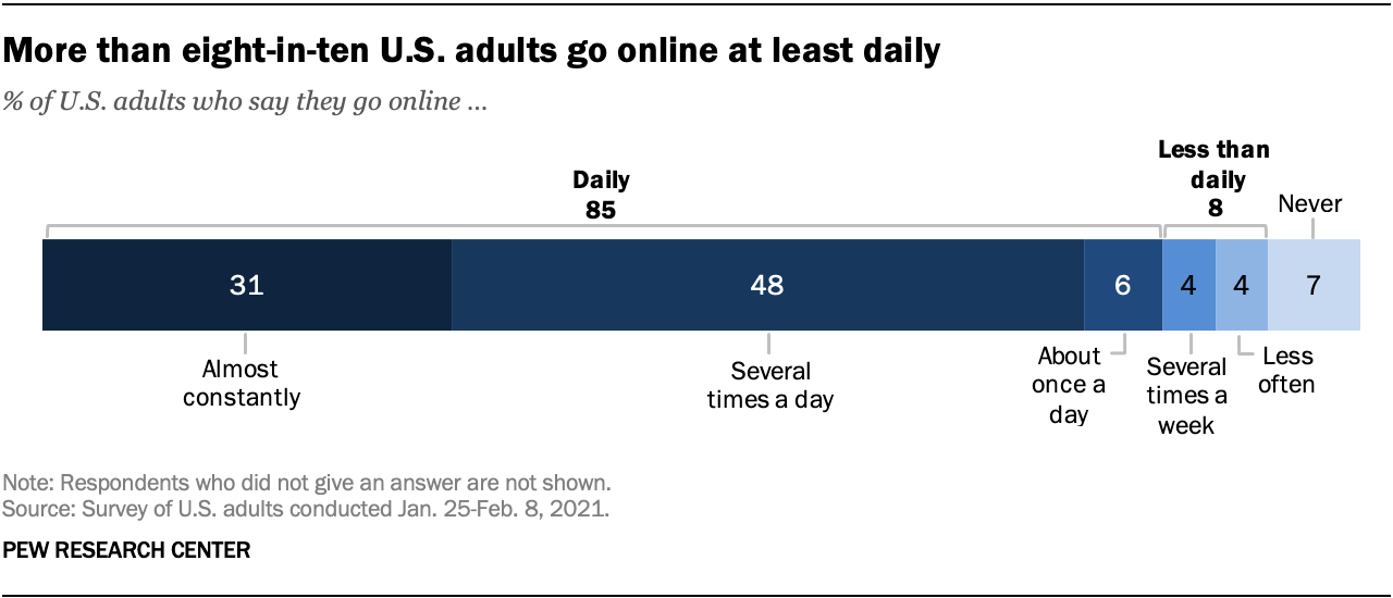 Penggunaan online orang dewasa AS
